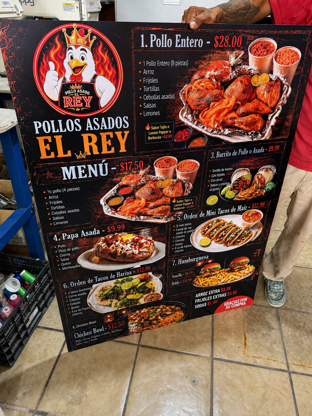 Menú comercial realizado por Publi City